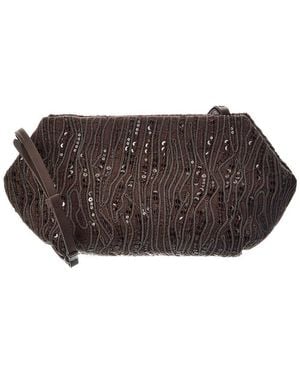 Brunello Cucinelli Canvas & Leather Shoulder Bag - Brown