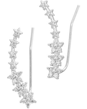 Savvy Cie Cz Climber Earrings - White