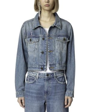 Zadig & Voltaire The Aretha Wb Cropped Jacket - Blue