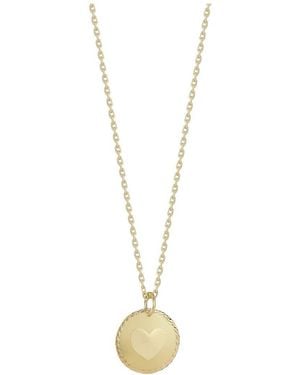 Italian Gold 14K Heart Necklace - Metallic