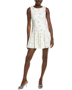Wayf Linen-Blend Mini Dress - White