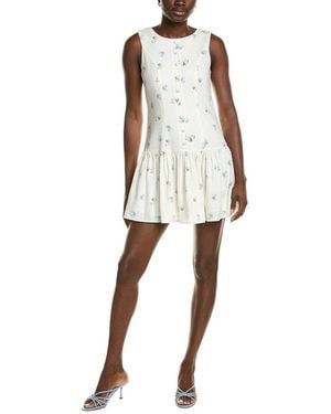 Wayf Linen-Blend Mini Dress - White