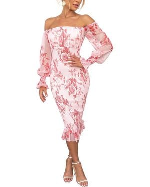 CHARLOTTE GREEN Midi Dress - Pink