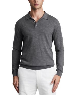 Reiss Trafford Merino Button Shirt - Grey
