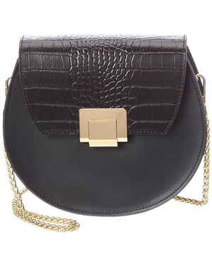 Italian Leather Crossbody - Grey