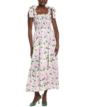 Kathleen Maeve Emma Bow Linen-Blend Maxi Dress - White