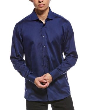 Eterna Slim Fit Dobby Shirt - Blue