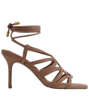 Reiss Keira Rope Strap Heeled Sandal - Brown