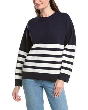 English Factory Stripe Round Neck Jumper - Blue