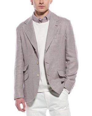 Brunello Cucinelli Linen & Wool-Blend Blazer - Gray