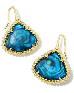 Kendra Scott Framed Kendall Large 14K Plated Kyocera Opal Drop Earrings - Blue