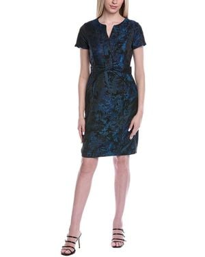 Shani Jacquard Sheath Dress - Blue