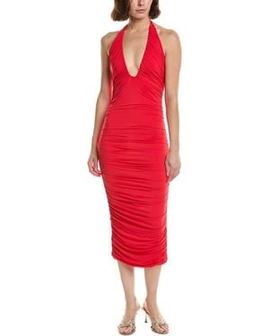Bardot Tisha Halter Midi Dress - Red