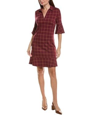 tyler boe Johnny Knit Window Pane Dress - Red