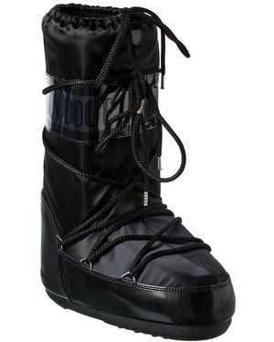Moon Boot Icon Glance Satin Boot - Black