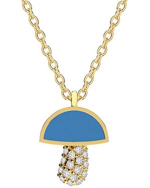 Gabi Rielle 14k Over Silver Turquoise Agate Cz Stackable Necklace - Blue