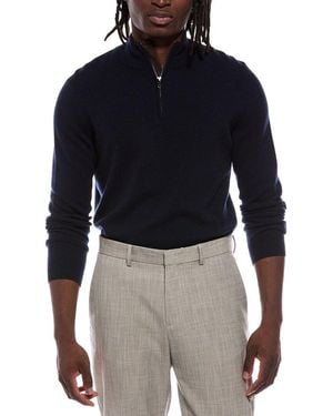 Autumn Cashmere 1/4-Zip 100% Cashmere Mock Neck Jumper - Blue