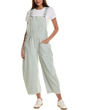 Free People Good Luck Stripe Overall - Blue