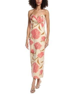 Lela Rose Draped Bust Sheath Dress - Red