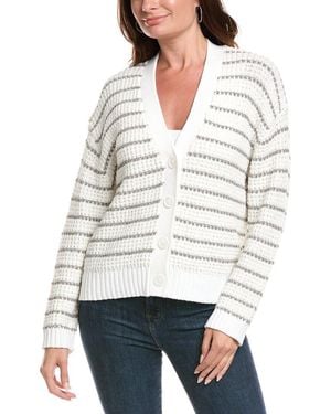 Michael Stars Dodi Striped Cardigan - White