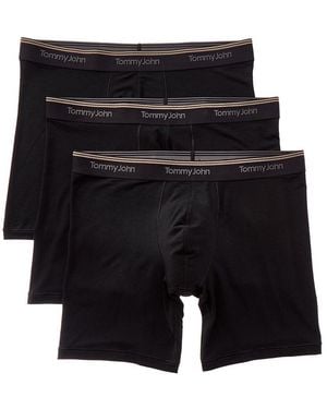 Tommy John Set Of 3 Ultra Soft Flex 6In Boxer Brief - Black