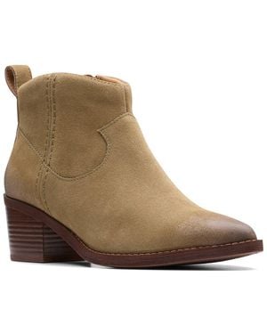 Clarks Morzine Sky Suede Bootie - Natural