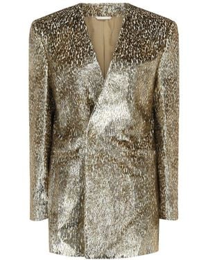 Givenchy Animal Print Single-Breasted Blazer - Metallic