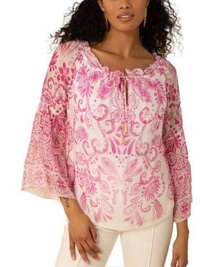 Hale Bob Myra Silk-Blend Blouse - Pink