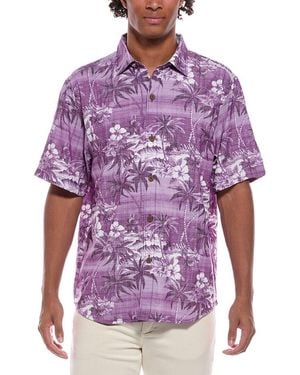 Tommy Bahama Sport Coconut Palmetta Islandzone Camp Shirt - Purple