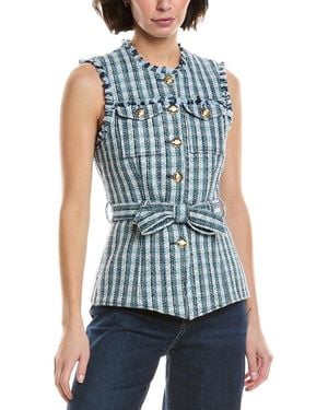 Cinq À Sept Matilda Tweed Vest - Blue