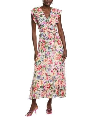 Maison Tara Chiffon Crepe Sleeveless Maxi Dress - Red