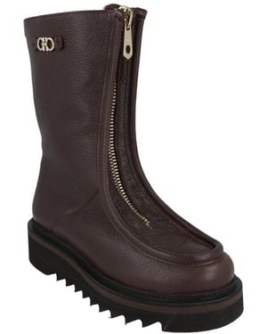 Ferragamo Eurialo F Leather Boot - Brown