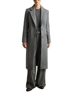 Reiss Amalia Long Wool-Blend Coat - Grey
