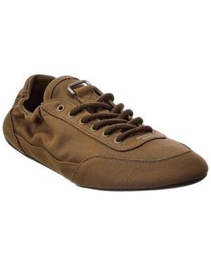 Prada Logo Leather Trainer - Brown