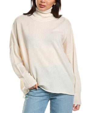 Brodie Cashmere Textured Roll Neck Wool & Cashmere-Blend Jumper - White