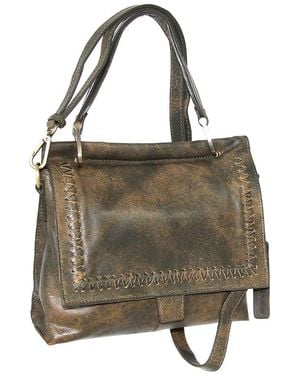 Nino Bossi Cleopatra Aviator Leather Satchel - Green