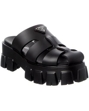 Prada Monolith Rubber Mule - Black