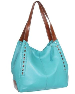 Nino Bossi Alyssa Durable Leather Satchel - Blue