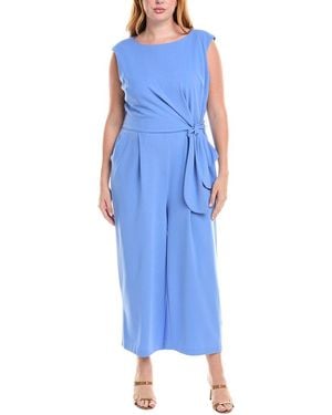 Tahari Plus Side Tie Jumpsuit - Blue