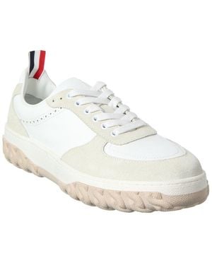 Thom Browne Thom Leather & Canvas Trainers - White