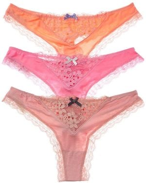 Honeydew Intimates Set Of 3 Willow Thong - Pink