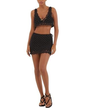 ViX Gio Macrame Mini Skirt - Black