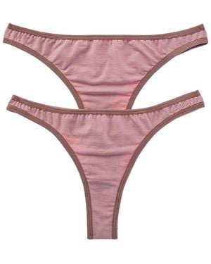 BAM Set Of 2 Seamless Cheeky Thong - Pink