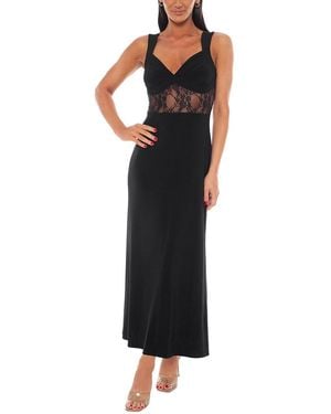 Bebe Lace Inset Knit Slip Dress - Black
