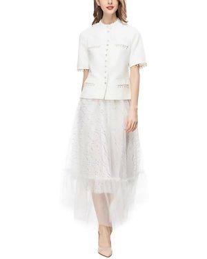 Lanelle 2Pc Blazer & Skirt Set - White