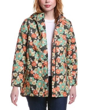 NVLT Hooded Floral Rain Jacket - Green