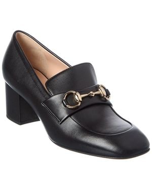 Gucci Horsebit Leather Loafer Pump - Black