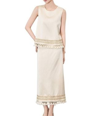 WLZD 2Pc Top & Skirt Set - Natural