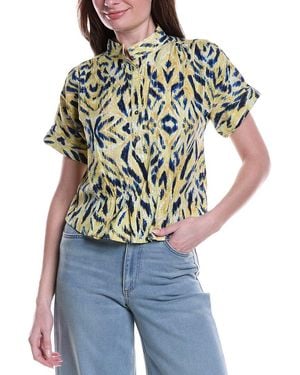 NIC+ZOE Sunny Skies Linen-Blend Woven Shirt - White