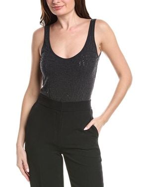Brunello Cucinelli Embroidered Sequin Bodysuit - Black